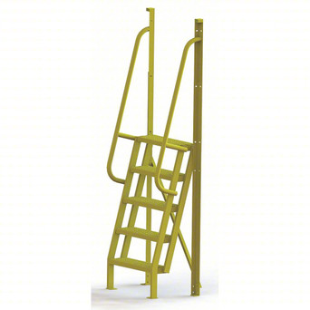 U-Design 5 Step Crossover Ladder: 75° Incline, 1,000 Lb Load Capacity, Steel, Perforated, 92" Overall Height, 30" Overall Width