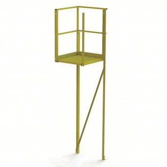 Tri-Arc U-Design Turn Platform: 1,000 Lb Load Capacity, Steel, Serrated, 102 In Overall Height, 60 In Platform Height