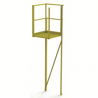 Tri-Arc U-Design Turn Platform: 1,000 Lb Load Capacity, Steel, Perforated, 102 In Overall Height