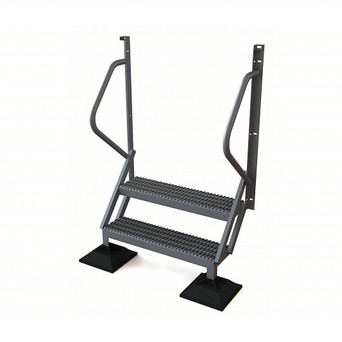Tri-Arc Ladder: 20 in Top Step Height, 2 Steps, 50° Climbing Angle, 17 1/2 in Vertical Clearance