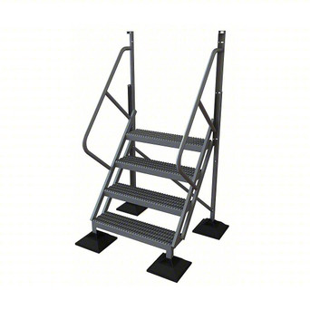 Tri-Arc Ladder: 40 in Top Step Height, 4 Steps, 50° Climbing Angle, 37 1/2 in Vertical Clearance