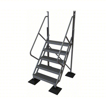 Tri-Arc Ladder: 50 in Top Step Height, 5 Steps, 50° Climbing Angle, 47 1/2 in Vertical Clearance