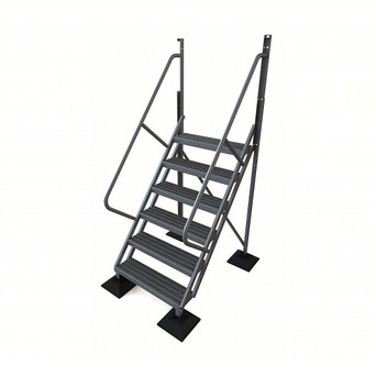 Tri-Arc Ladder: 60 in Top Step Height, 6 Steps, 50° Climbing Angle, 57 1/2 in Vertical Clearance