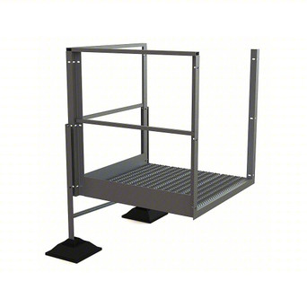 Tri-Arc Turn Platform: 17 1/2 in Vertical Clearance, 62 in Overall Height, Serrated, 40 in Platform Lg