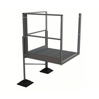 Tri-Arc Turn Platform: 27 1/2 in Vertical Clearance, 72 in Overall Height, Serrated, 40 in Platform Lg