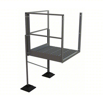 Tri-Arc Turn Platform: 37 1/2 in Vertical Clearance, 82 in Overall Height, Serrated, 40 in Platform Lg