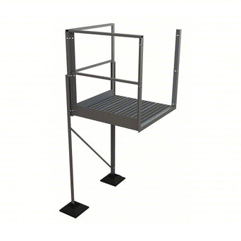 Tri-Arc Turn Platform: 57 1/2 in Vertical Clearance, 102 in Overall Height, Serrated, 40 in Platform Lg