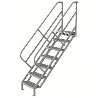 Tri-Arc Stair Unit: 66 1/2 In Top Step Height, 104 1/2 In Overall Height, 29 In Overall Wide, 7 Steps