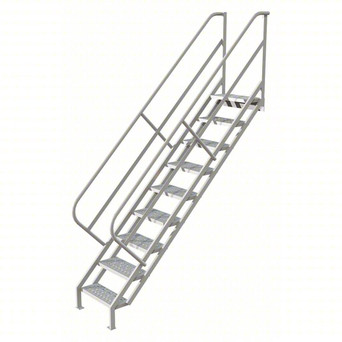 Tri-Arc Stair Unit: 85 1/2 In Top Step Height, 123 1/2 In Overall Height, 29 In Overall Wide, 9 Steps