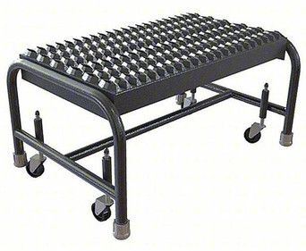 Tri-Arc WLAR001244 1-step Mobile Aluminuminum Step Stool With Ribbed Top Step, 24-inch Wide