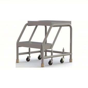 Tri-Arc WLAR002164 2-step Mobile Aluminuminum Step Stool With Ribbed Top Step, 16-inch Wide