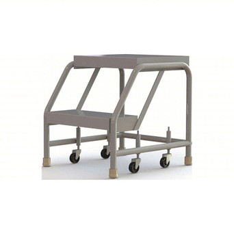 Tri-Arc WLAR002164 2-step Mobile Aluminuminum Step Stool With Ribbed Top Step, 16-inch Wide