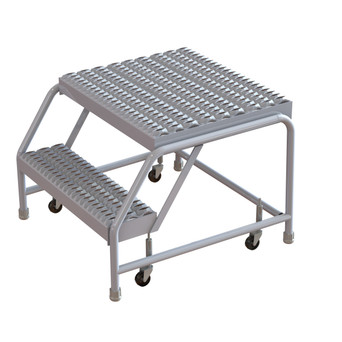 Tri-Arc WLAR002165-d4 2-step Mobile Aluminuminum Step Stool With 21'' Grip Strut Top Step, 16-inch Wide