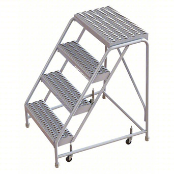 Tri-Arc WLAR004165 4-step Mobile Aluminuminum Step Stool With Grip Strut Top Step, 16-inch Wide