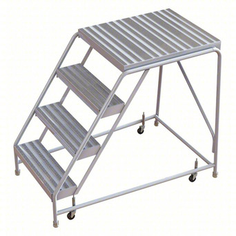 Tri-Arc WLAR004244-d5 4-step Mobile Aluminuminum Step Stool With 28'' Grip Strut Top Step, 24-inch Wide