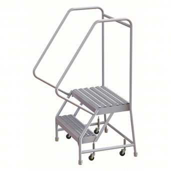 Rolling Ladder: 20 In Platform Height, 14 In Platform Deep, 16 In Platform Wide, Serrated, 20 In Bottom Wide