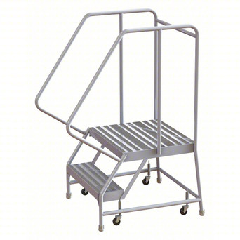 Rolling Ladder: 20 In Platform Height, 21 In Platform Deep, 24 In Platform Wide, Ribbed, 29 In Bottom Wide
