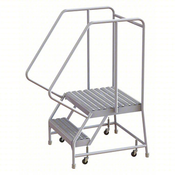 Rolling Ladder: 20 In Platform Height, 21 In Platform Deep, 24 In Platform Wide, Serrated, 29 In Bottom Wide