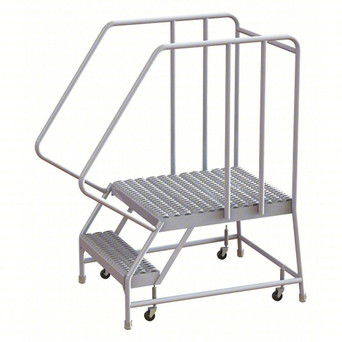 Rolling Ladder: 20 In Platform Height, 28 In Platform Deep, 24 In Platform Wide, Serrated, 29 In Bottom Wide