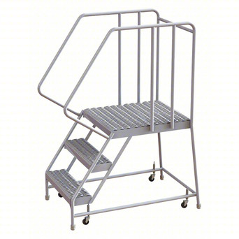 Rolling Ladder: 30 In Platform Height, 28 In Platform Deep, 16 In Platform Wide, Serrated, 22 In Bottom Wide
