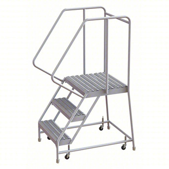 Rolling Ladder: 30 In Platform Height, 21 In Platform Deep, 24 In Platform Wide, Serrated, 29 In Bottom Wide