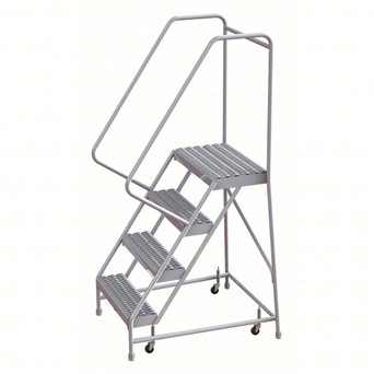 Rolling Ladder: 40 In Platform Height, 14 In Platform Deep, 16 In Platform Wide, Serrated, 22 In Bottom Wide