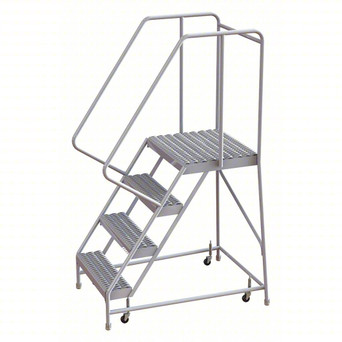 Rolling Ladder: 40 In Platform Height, 21 In Platform Deep, 16 In Platform Wide, Serrated, 22 In Bottom Wide