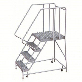 Rolling Ladder: 40 In Platform Height, 28 In Platform Deep, 24 In Platform Wide, Serrated, 32 In Bottom Wide