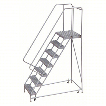 Rolling Ladder: 70 In Platform Height, 21 In Platform Deep, 16 In Platform Wide, Serrated, 26 In Bottom Wide