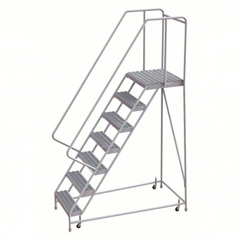 Rolling Ladder: 70 In Platform Height, 21 In Platform Deep, 24 In Platform Wide, Serrated, 32 In Bottom Wide
