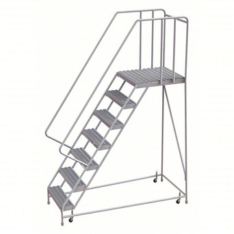 Rolling Ladder: 70 In Platform Height, 28 In Platform Deep, 24 In Platform Wide, Serrated, 32 In Bottom Wide