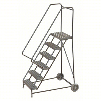 Wheelbarrow Ladder: 60 In Platform Height, 14 In Platform Deep, 24 In Platform Wide, Ribbed, 37 In Bottom Wide