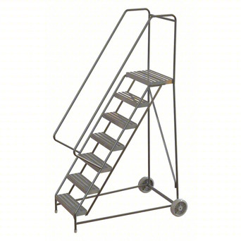 Wheelbarrow Ladder: 70 In Platform Height, 14 In Platform Deep, 24 In Platform Wide, Ribbed, 37 In Bottom Wide