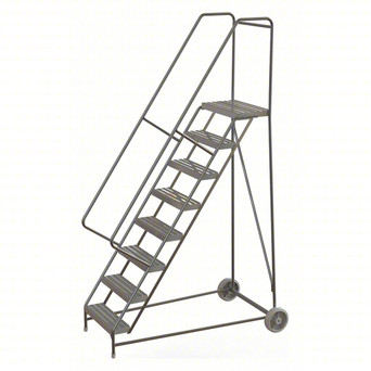 Wheelbarrow Ladder: 80 In Platform Height, 14 In Platform Deep, 24 In Platform Wide, Ribbed, 37 In Bottom Wide