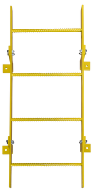 Tri-Arc Fixed Ladder: 3 Ft, 3 Ft Top Step Height, 4 Steps, 25 In Overall Wide, Top