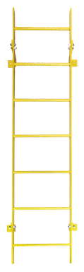 Tri-Arc Fixed Ladder: 6 Ft, 6 Ft Top Step Height, 7 Steps, 25 In Overall Wide, Top