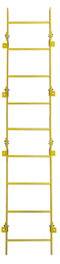Tri-Arc Fixed Ladder: 8 Ft, 8 Ft Top Step Height, 9 Steps, 25 In Overall Wide, Top