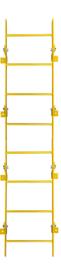 Tri-Arc Fixed Ladder: 7 Ft, 7 Ft Top Step Height, 8 Steps, 25 In Overall Wide, Top