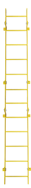 Tri-Arc Fixed Ladder: 11 Ft, 11 Ft Top Step Height, 12 Steps, 25 In Overall Wide, Top