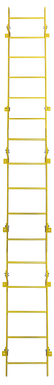 Tri-Arc Fixed Ladder: 15 Ft, 15 Ft Top Step Height, 16 Steps, 25 In Overall Wide, Top