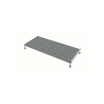 Tri-Arc Adjustable Height Work Platform: 1 Steps, 9" To 14", 24" Platform Width, 59" Platform Depth, Gray, Steel
