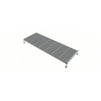 Tri-Arc Adjustable Height Work Platform: 1 Steps, 9" To 14", 24" Platform Width, 71" Platform Depth, Gray, Steel