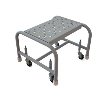 Tri-Arc Rolling Platform: 1 Steps, 12" Top Step Height, 16" Bottom Width, 450 Lb Load Capacity, Perforated Tread, Gray