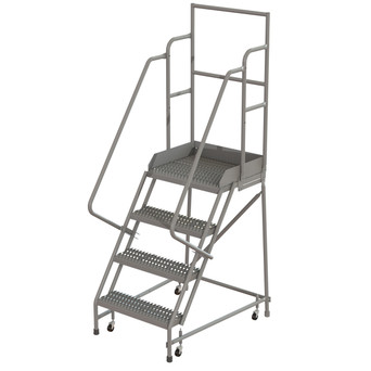 Wl 4 Step Steel Rolling Ladder Grip 24 HR With 20" With Deep Top Step Step