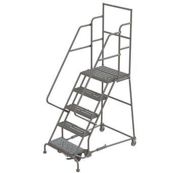 Wl 5 Step Steel Rolling Ladder Grip 24 HR With 20" With Deep Top Step Step