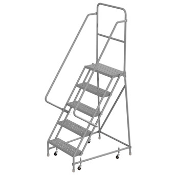 Wl 5 Step Steel Rolling Ladder Perforated 24 Hr