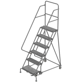 Wl 6 Step Steel Rolling Ladder Grip 24 Hr