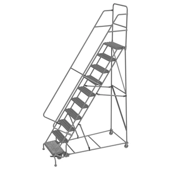 Wl 10 Step Steel Rolling Ladder Grip 24 Hr