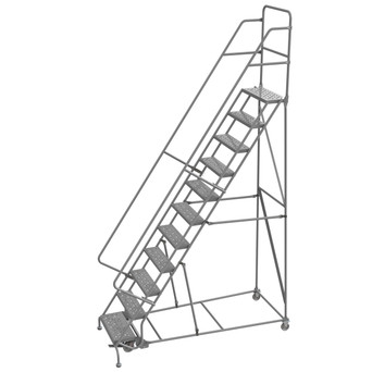 Wl 11 Step Steel Rolling Ladder Perforated 24 Hr