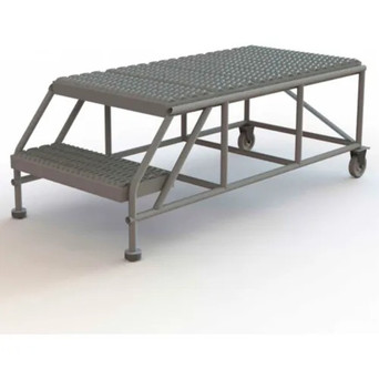 Tri-Arc Rolling Work Platform: 2 Steps, 20 In, 24 In Platform Wide, 47 In Platform Deep, Gray, Steel